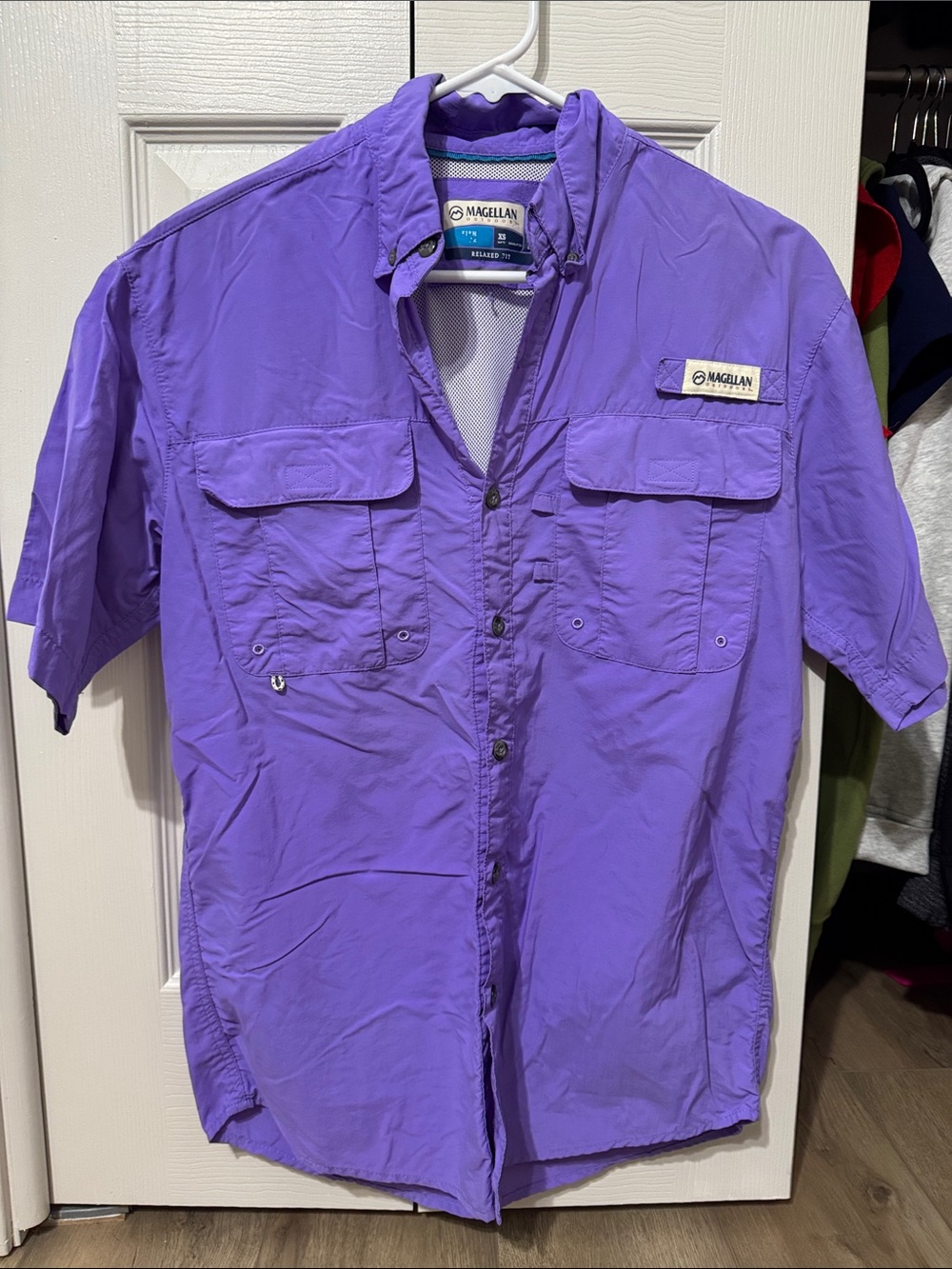 Magellan Outdoors Men's Short Sleeve Fishing Shirt - Purple